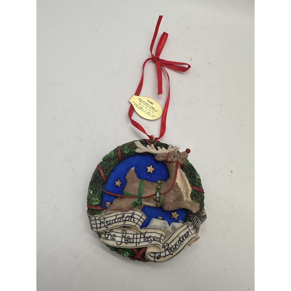 Danbury Mint Rudolph Red Nosed Reindeer Musical Ornament Wreath Not Working